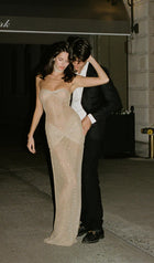Strapless Twist Shimmery Knit Dress