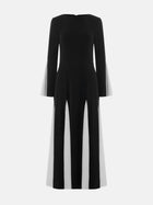 Knitted maxi dress with triangular inserts