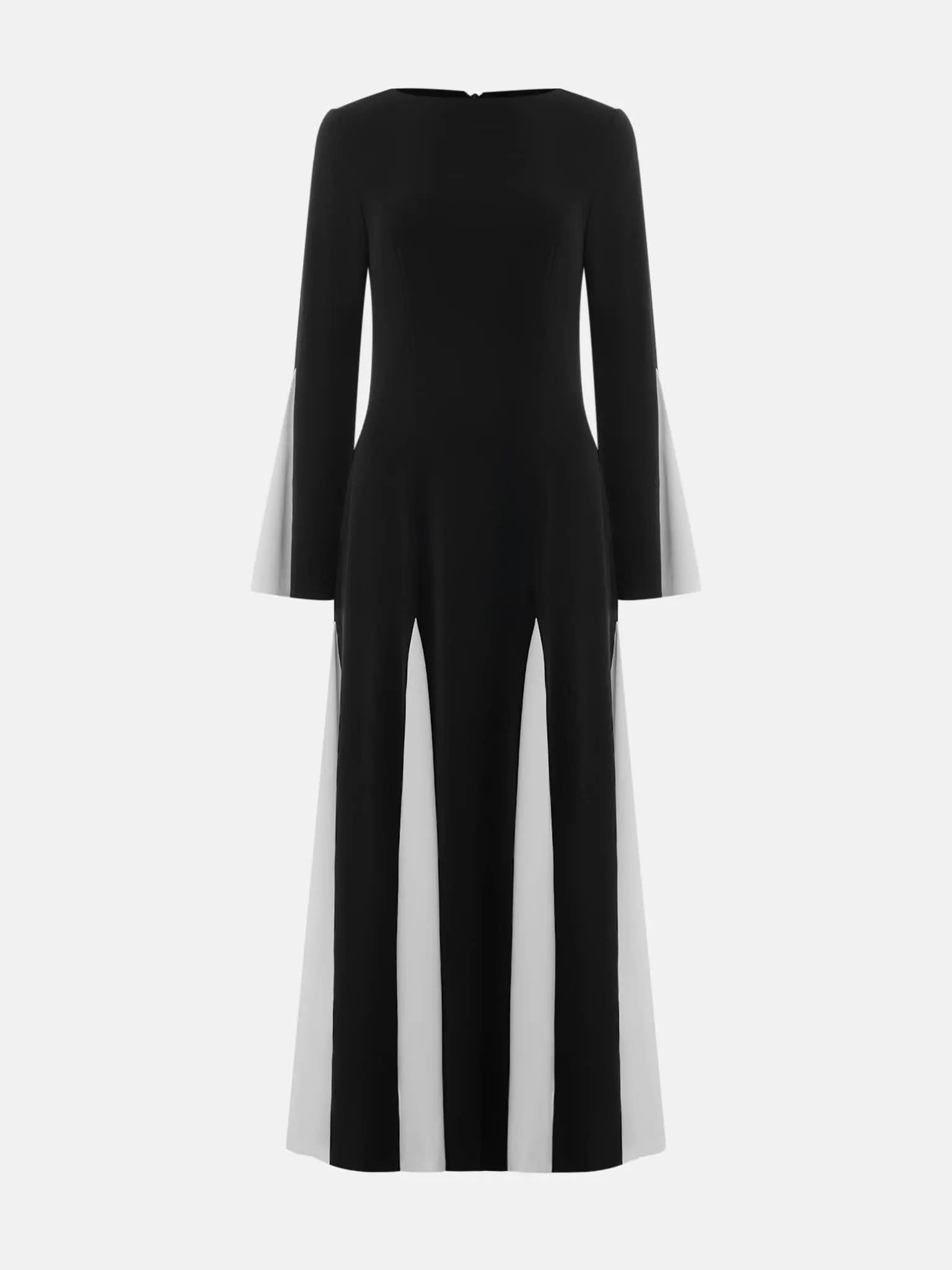 Knitted maxi dress with triangular inserts