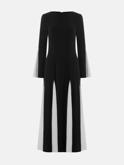 Knitted maxi dress with triangular inserts