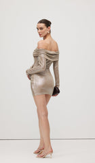 Off Shoulder Long Sleeve Mini Dress
