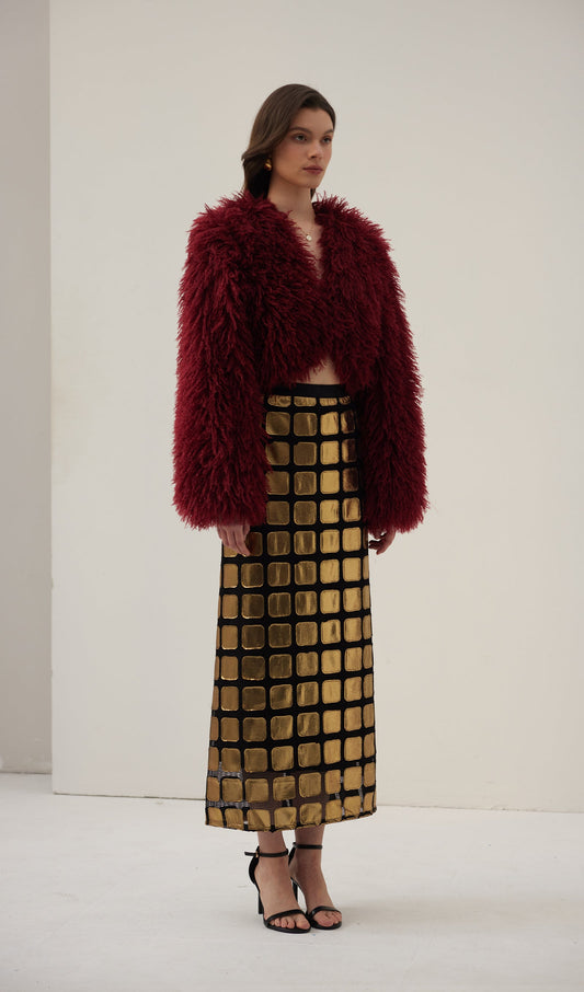 Block Panel Midi Skirt
