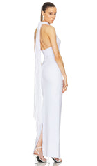 Halter Mesh Maxi Dress