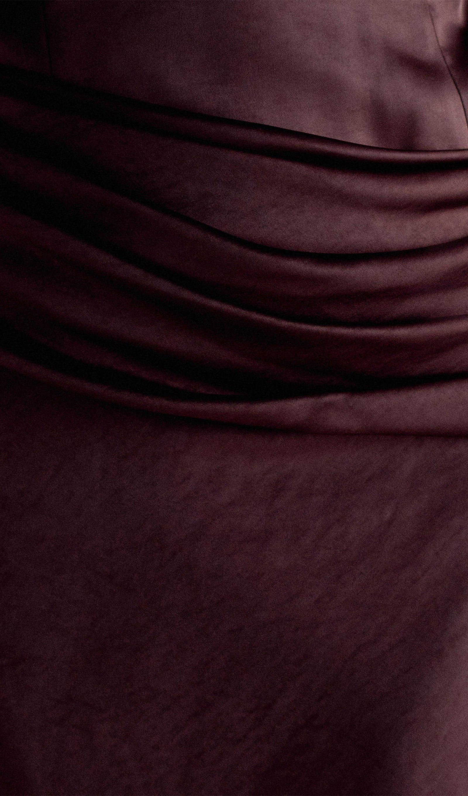 Strapless Satin Maxi Dress