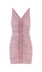 Sheer Ruffled Tank Mini Dress