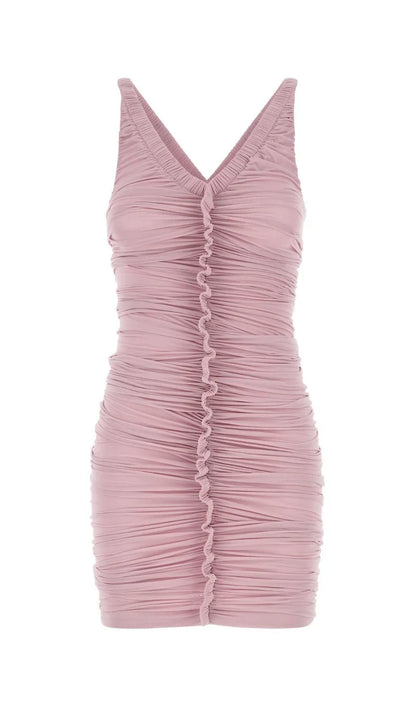 Sheer Ruffled Tank Mini Dress