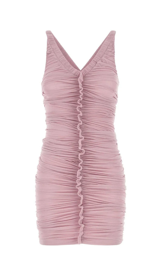 Sheer Ruffled Tank Mini Dress