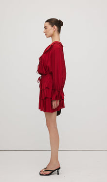 Ruffled Layered Mini Skirt Two Piece Sets