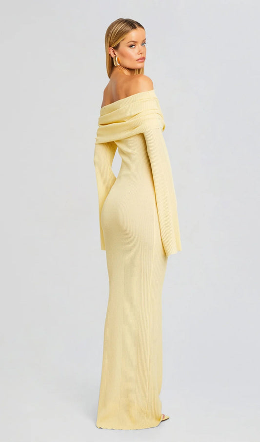 Off Shoulder Slim Fit Maxi Dress