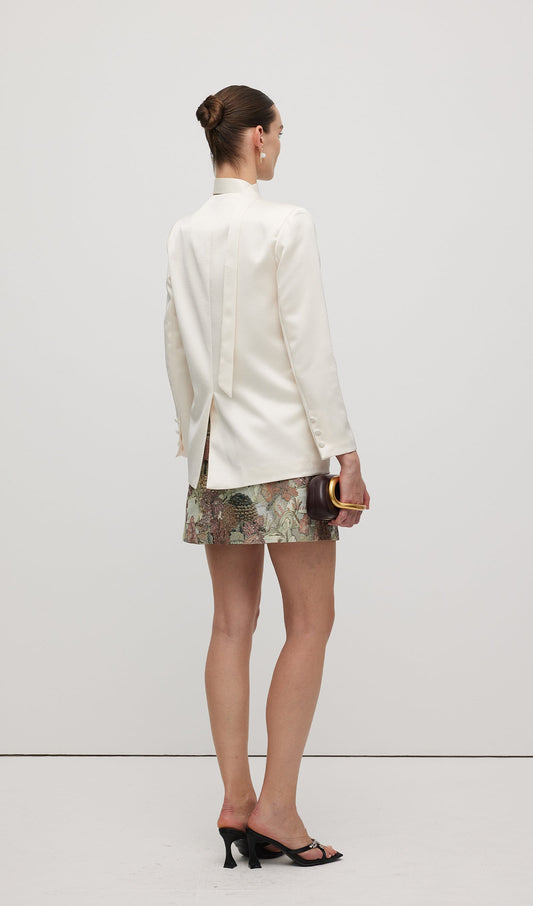 Satin V Neck Blazer