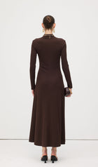 Jersey Metallic Decor Maxi Dress