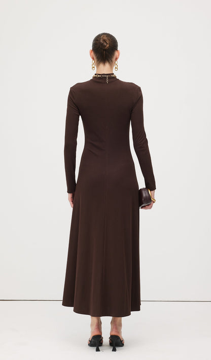 Jersey Metallic Decor Maxi Dress