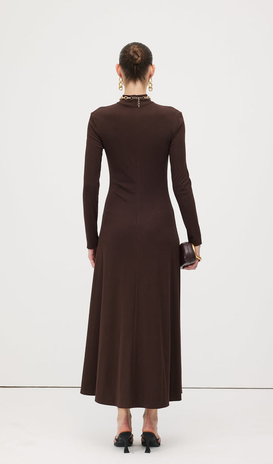 Jersey Metallic Decor Maxi Dress