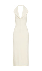 Crepe Halter Midi Dress