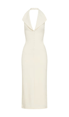 Crepe Halter Midi Dress