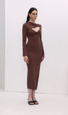 Cut Out Split Midi Dress