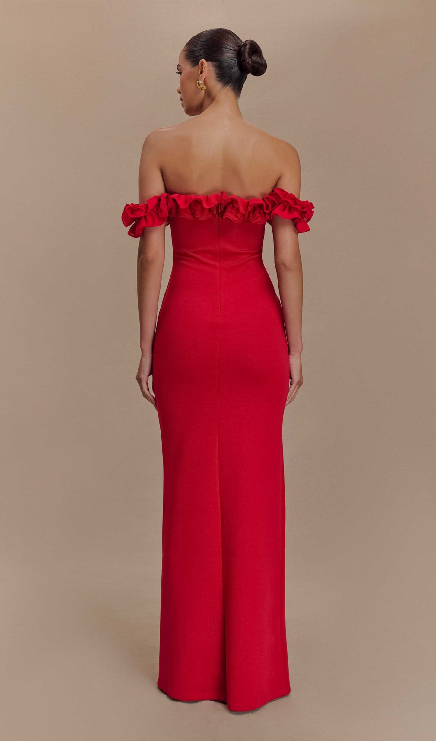 Ruffle Off Shoulder Maxi Dress