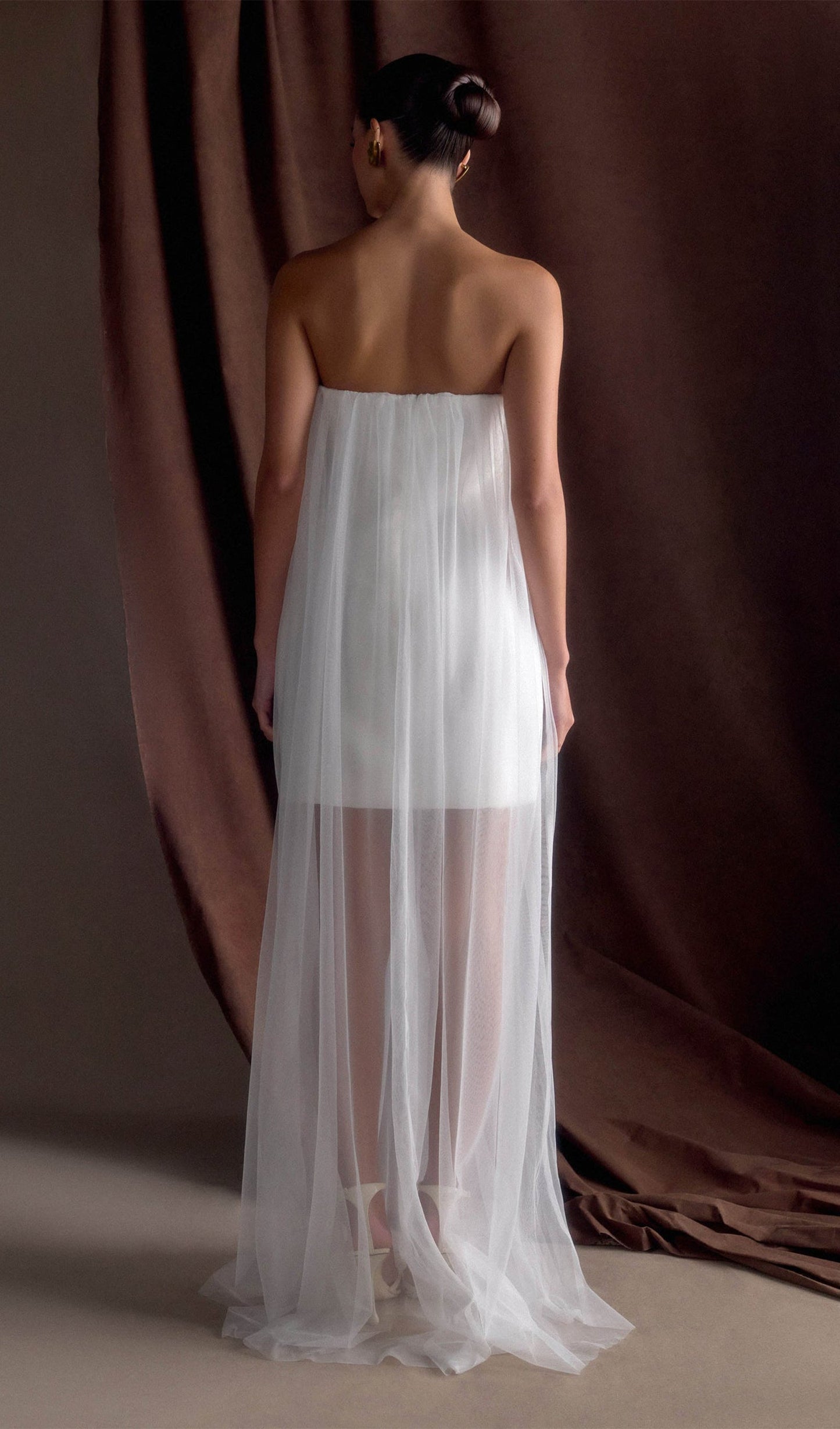 Chiffon Strapless Maxi Dress