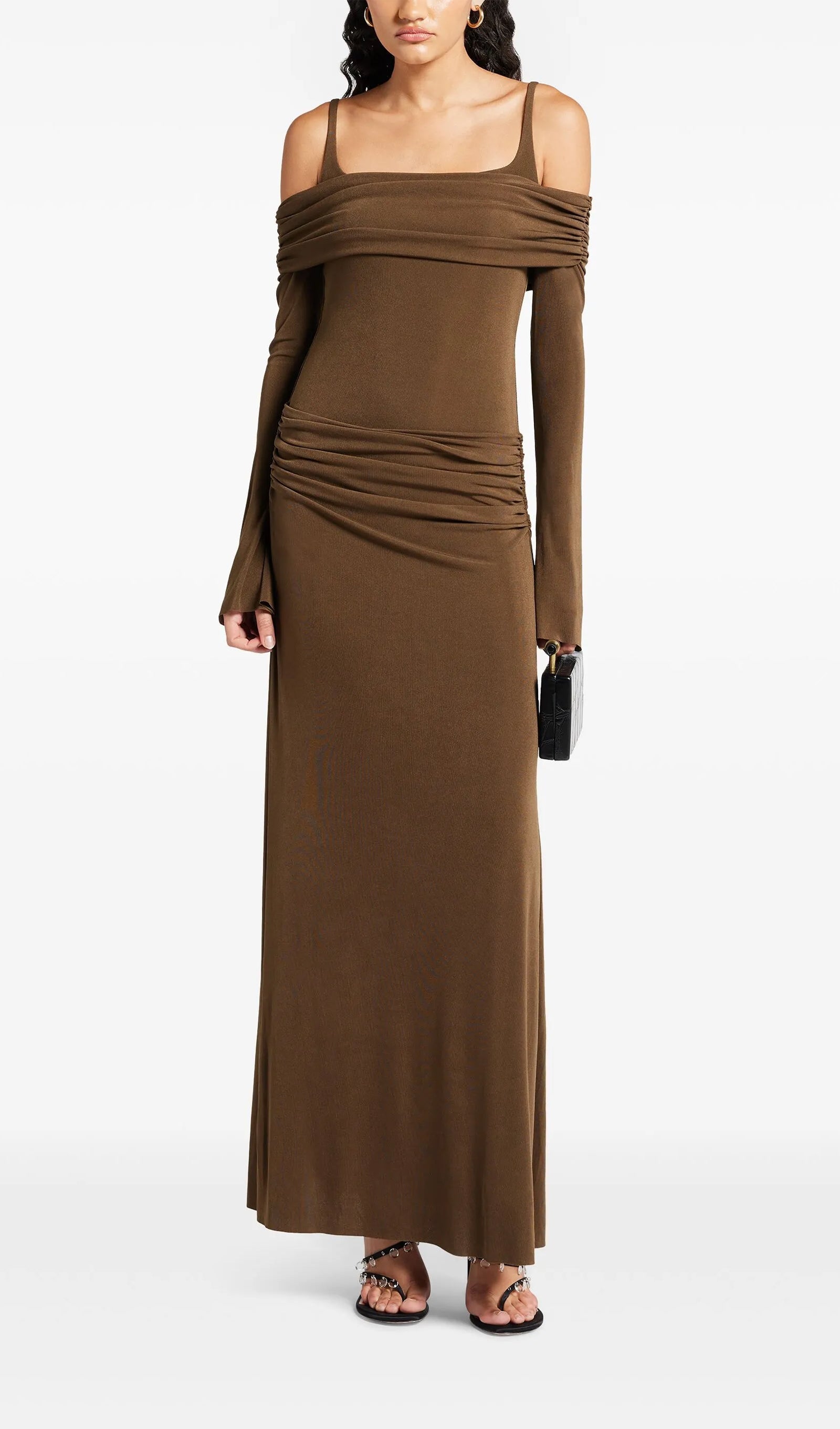 Off Shoulder Slip Maxi Dress