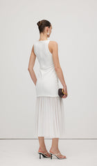 Sheer Overlay Midi Dress