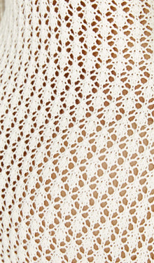 Crochet Fishtail Flare Sleeve Maxi Dress