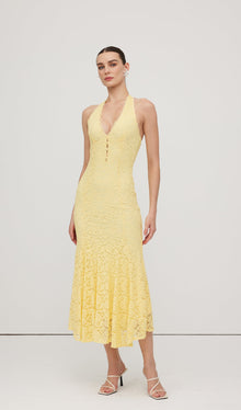 Halter Lace Midi Dress