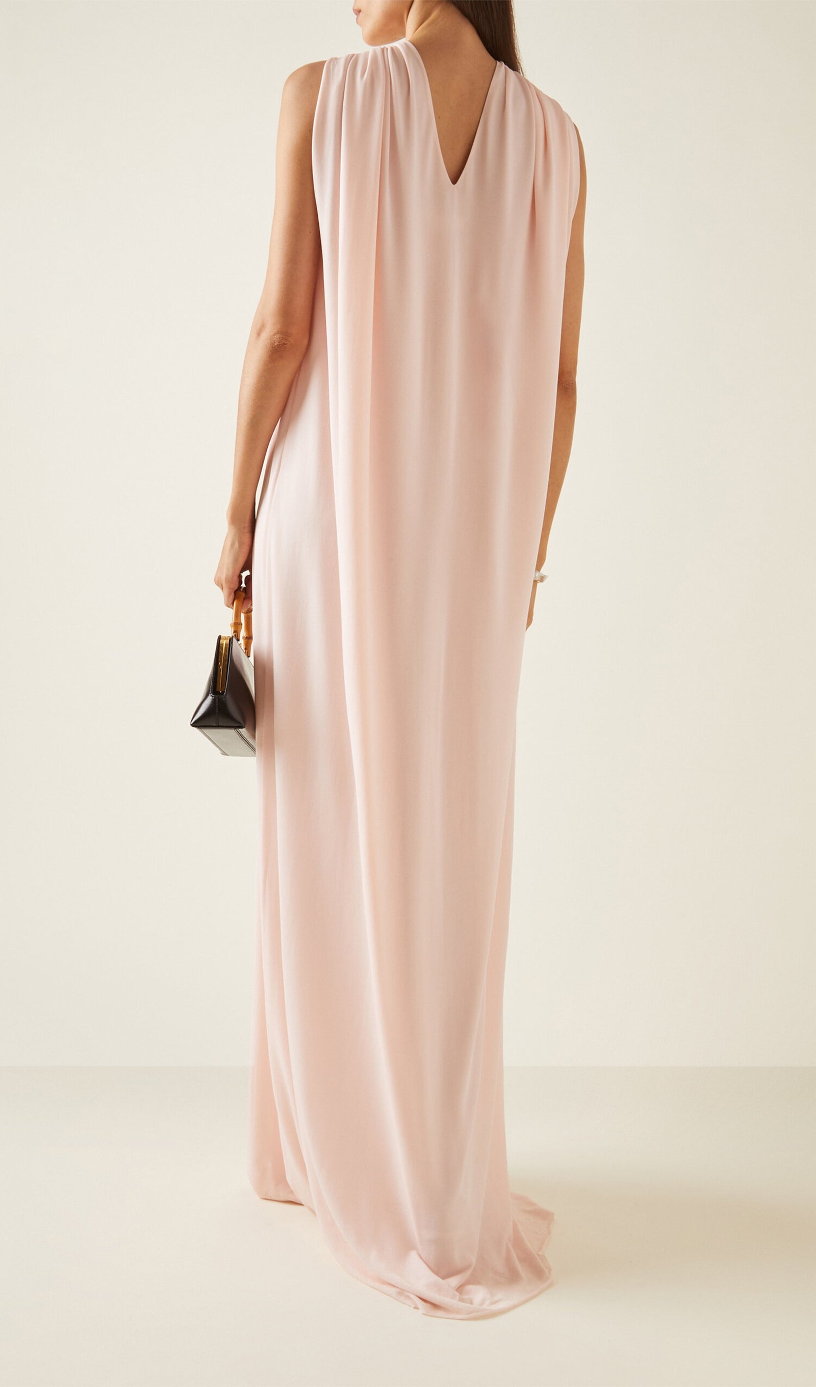 Twisted Georgette Gown Maxi Dress