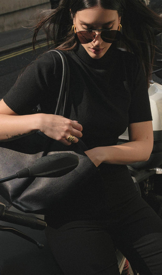 Knitted Top With High Collar