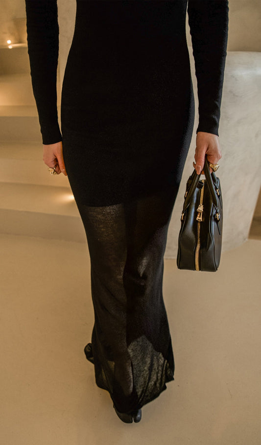 Fitted In Jersey Blend Maxi Dress