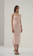 Solid A Line Midi Dress