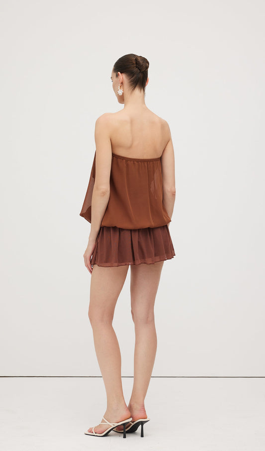 Butterfly Bandeau Wrap Mini Dress