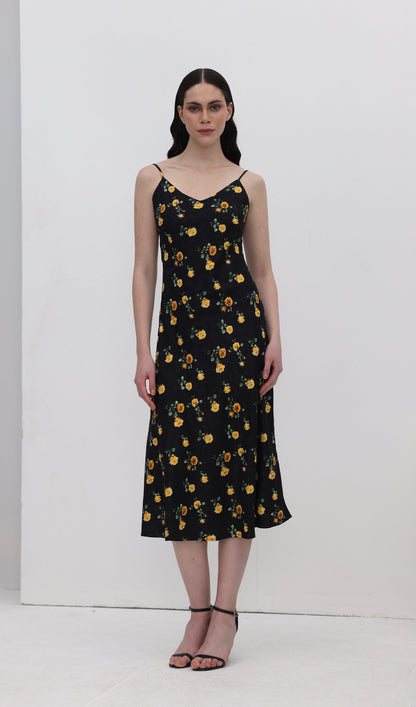Flower Slip Midi Dress