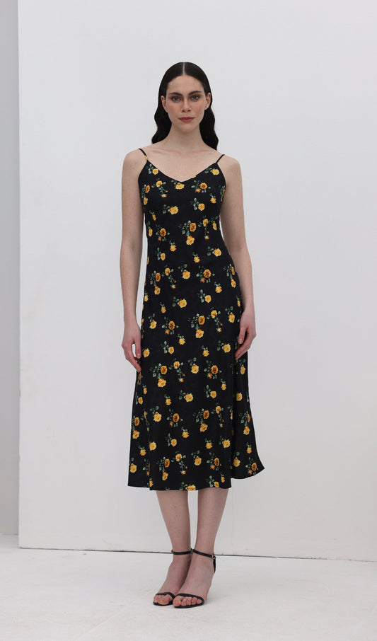 Flower Slip Midi Dress