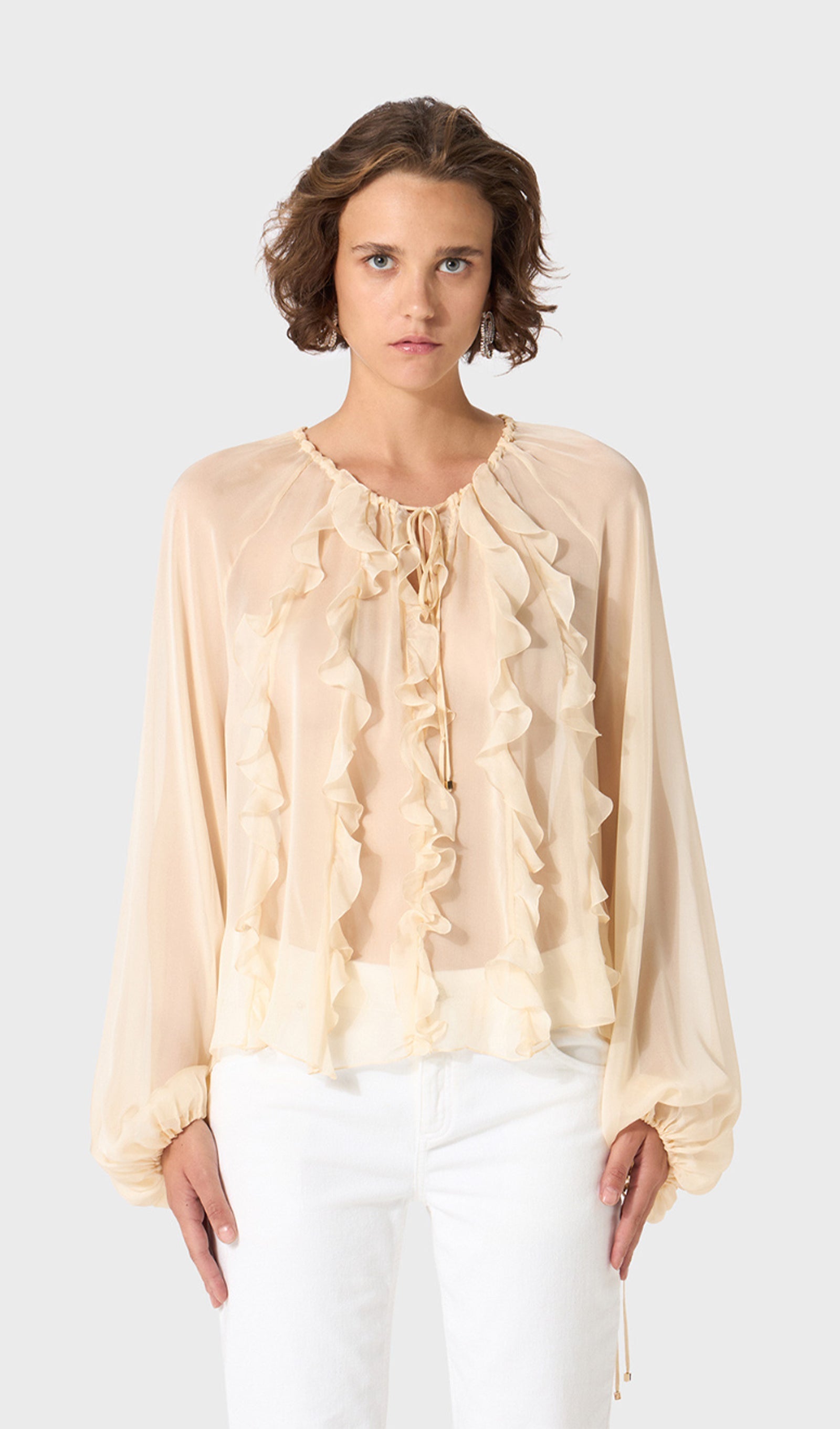 Georgette Blouse With Ruffles