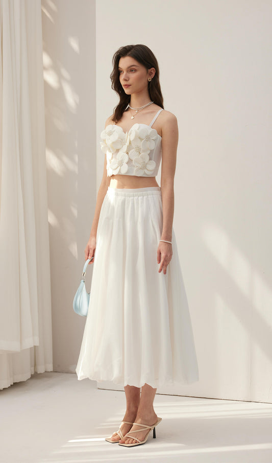 Pleated Midi Skirt