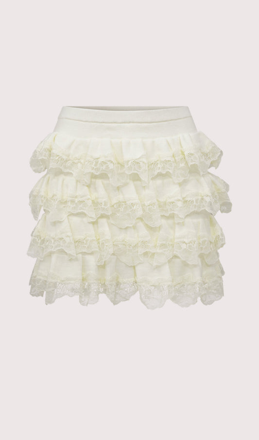 Lace Ruffle Mini Skirt