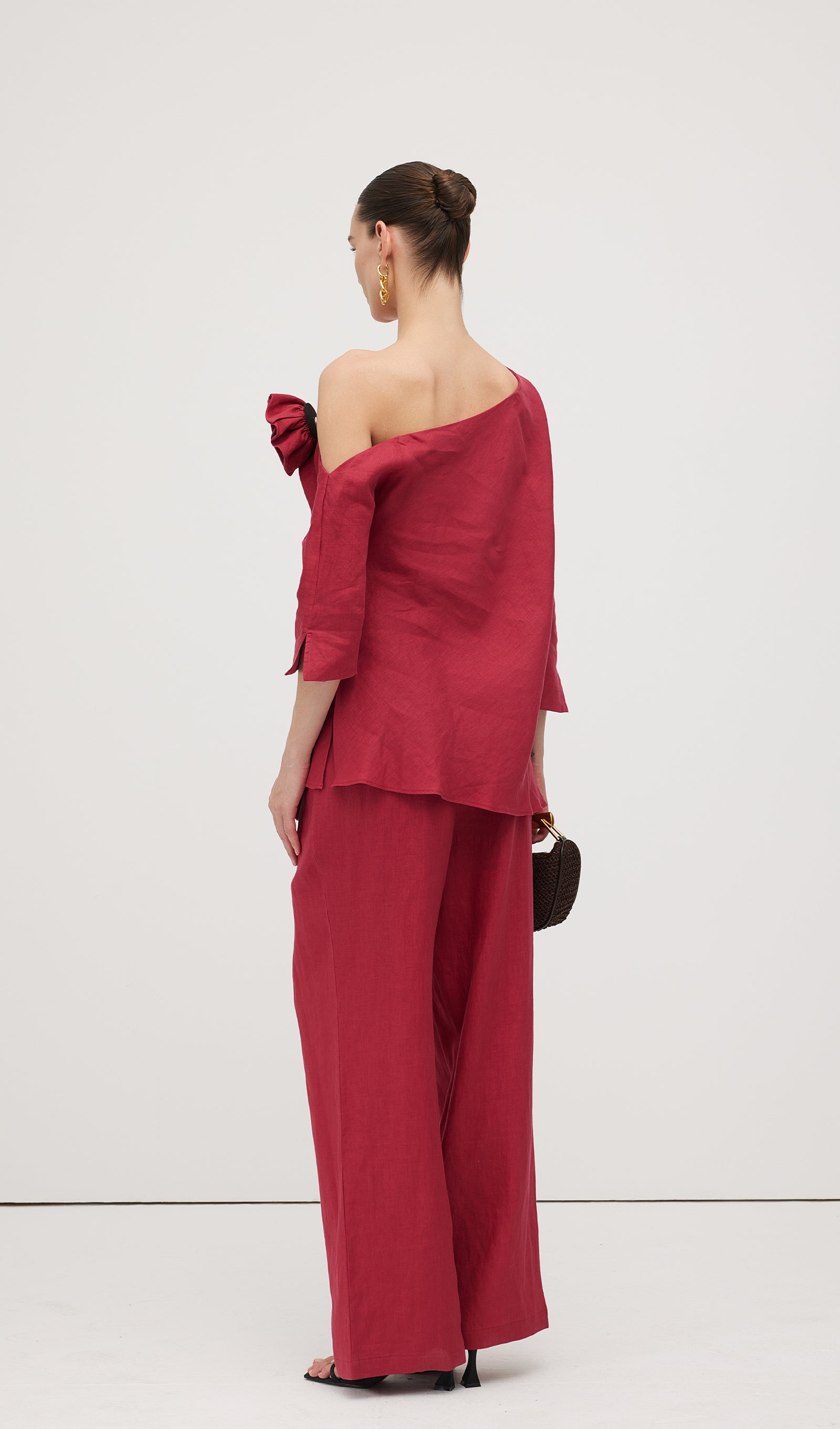Linen Rose Trousers Suit