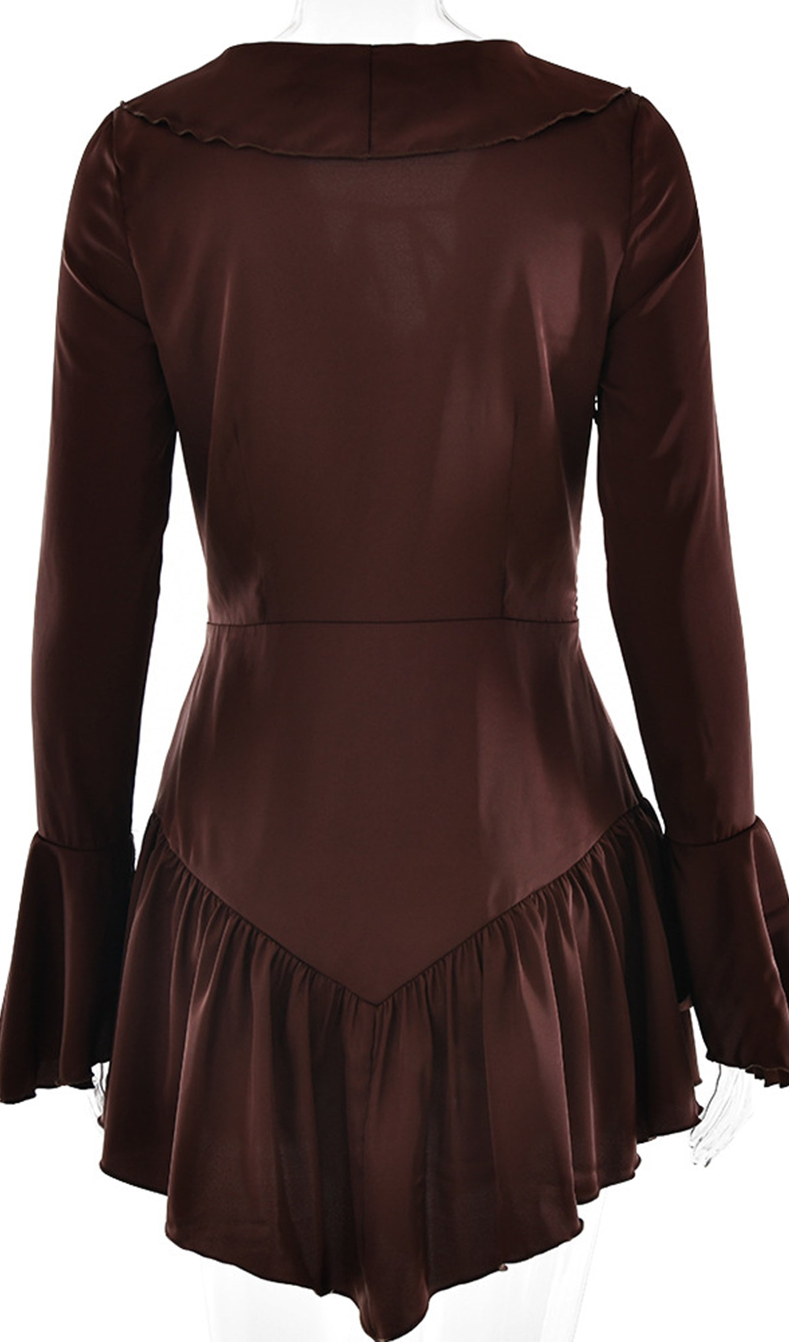 Ruffled Satin Mini Dress