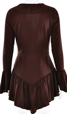 Ruffled Satin Mini Dress