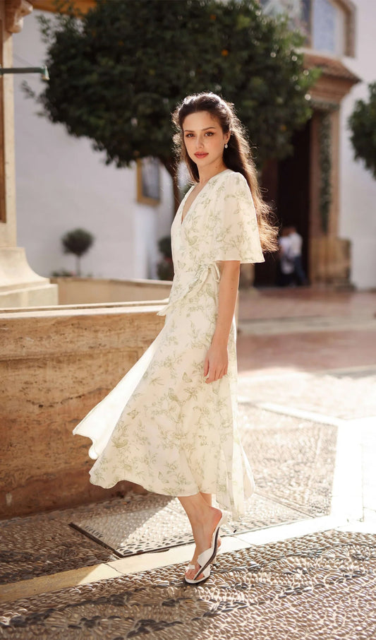 Flora Wrap Midi Dress