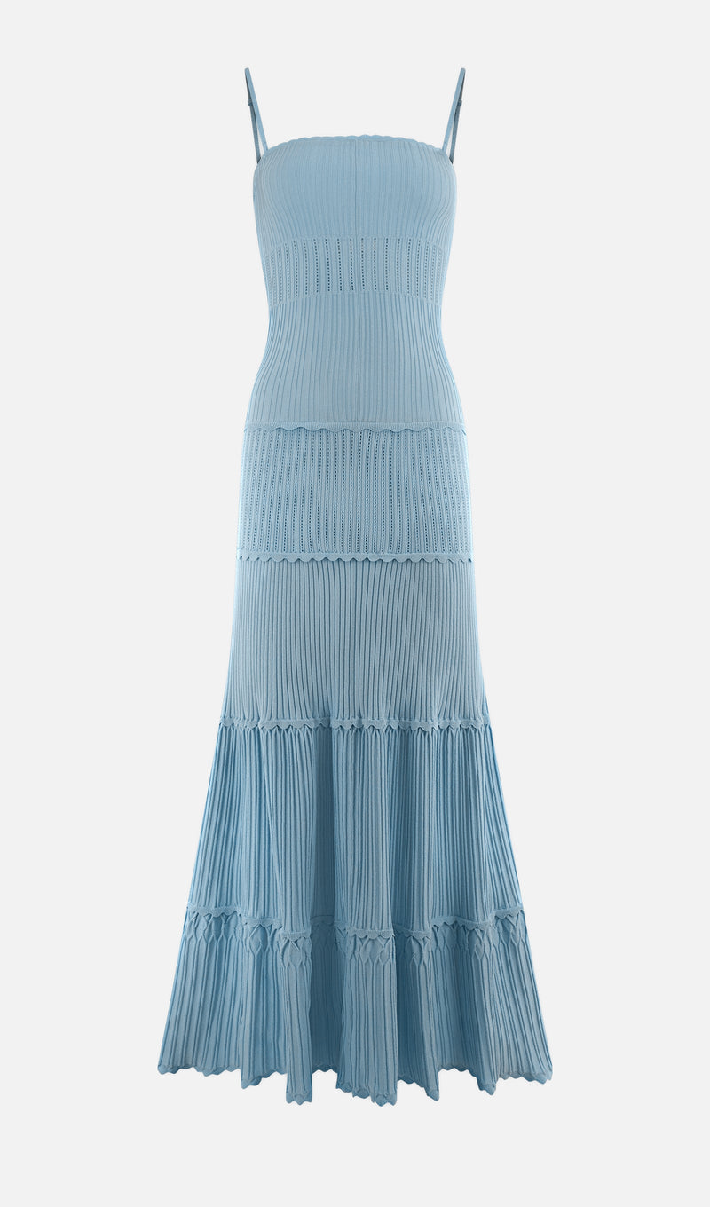 Pointelle Knit Maxi Dress
