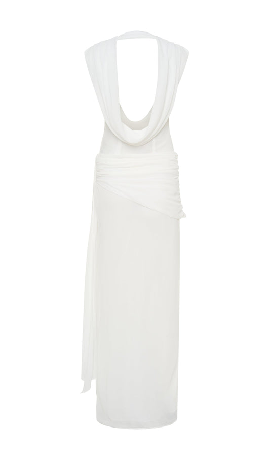Chiffon Draped Maxi Dress