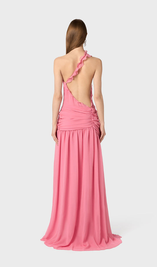 One Shoulder Ruffled Maxi Dress