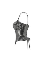 Sequin Spaghetti Strap Corset Top and Skirt Two-Piece Set