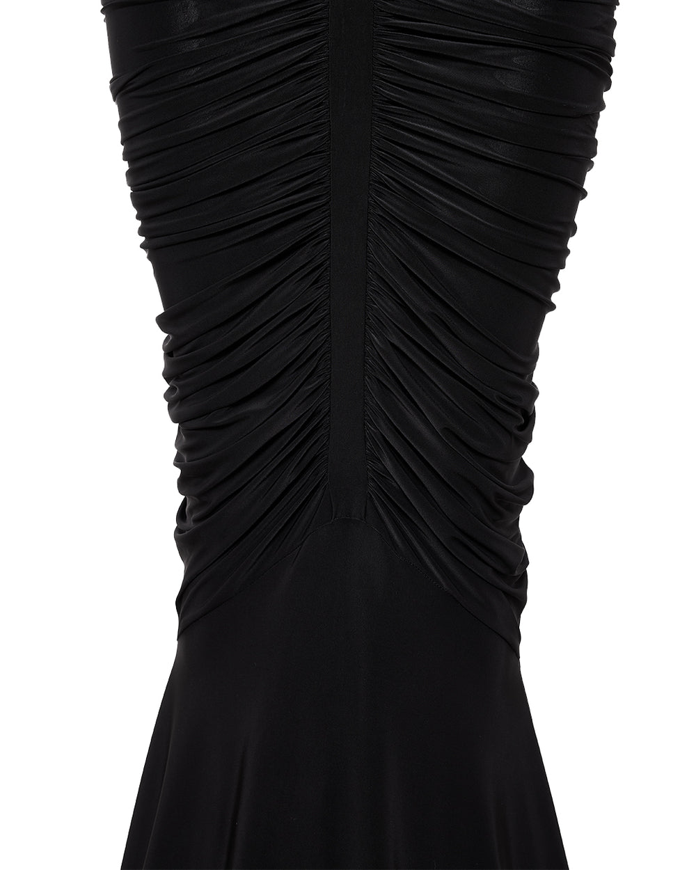 High-Neck Sleeveless Backless Ruched Black Maxi Dress