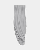 Strapless Draped Side-Slit Wrap Grey Dress