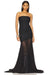 Strapless Bodycon Mesh Paneling Maxi Dres – Elegant Party & Evening Wear