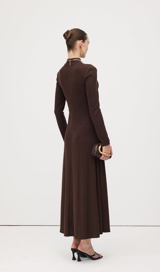 Jersey Metallic Decor Maxi Dress
