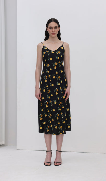 Flower Slip Midi Dress