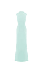 Slinky And Mesh Maxi Dress